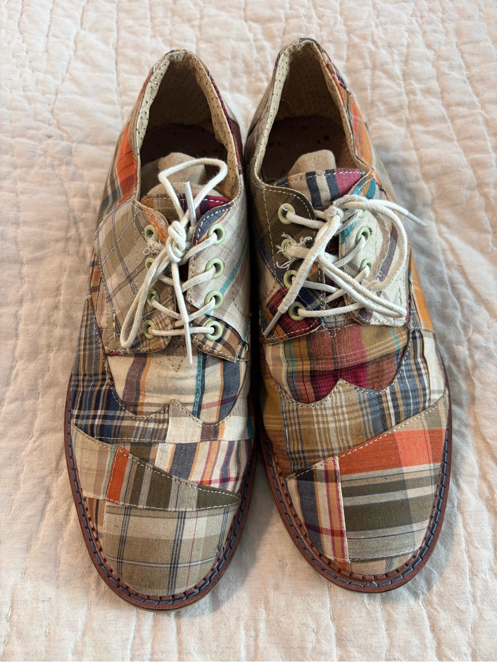 Toms Men's Multicolor Patchwork Plaid Lace-Up Derbys